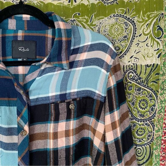 Rails Heathrow Mixed Plaid Brando Button Down Shirt Size Medium - Picture 9 of 16